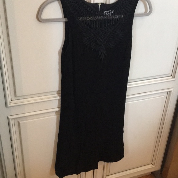 LBD boho black shift dress SMALL - Picture 2 of 6